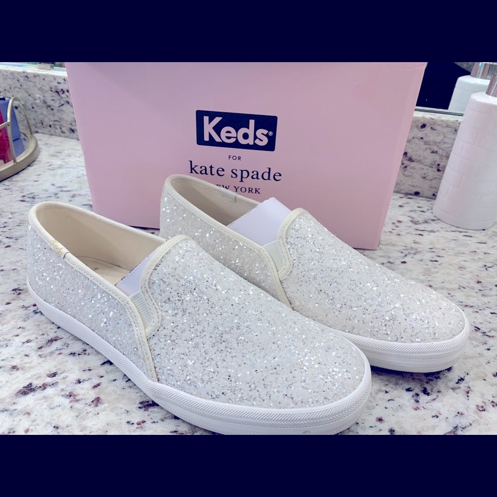Kate Spade Glitter Slip on Keds